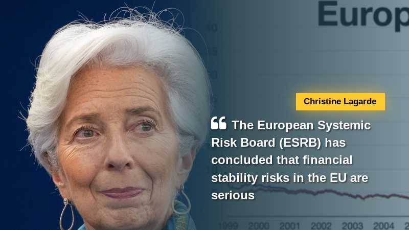 Christine Lagarde says "The European Systemic Risk Board (ESRB) has concluded that financial stability risks in the EU are serious," via rotasi.co, tags: den europæiske centralbank finansiel - CC